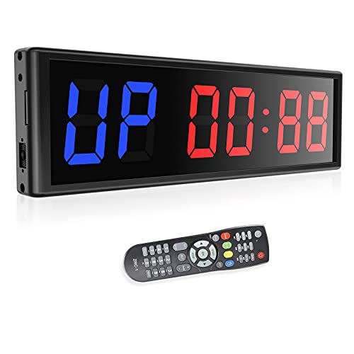 Seesii LED Interval Timer Gym Timer with Remote, 2.3" Gym Timer Count Down/Up Clock Stopwatch Timer for Home Gym Workout Garage Crossfit Tabata EMOM MMA