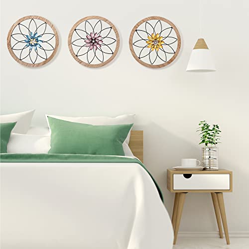 3 Pieces Thicken Wall Decor Farmhouse Rustic Wood Vintage Hanging Decoration Hollow Carved Design for Outdoor Living Room Bedroom Bathroom Kitchen - Image 6