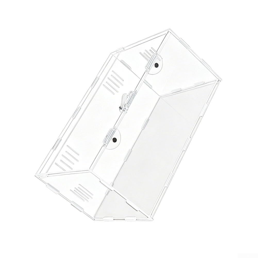 Scatola Allevamento per Gechi e Ragni Scatola Allevamento per(30*20*15cm) | Chiusura a scatto per sicura, fori ventilazione laterali, design a conchiglia, previene fughe, per ideale per gechi