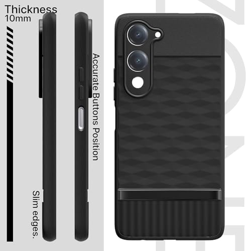 Image of Shockproof Case | Full Camera Protection | TPU Flexible Back Cover for Vivo Y04 4G / Y19e 4G / Y19 5G / Y29s 5G / T4 Lite 5G / iQOO Z10 Lite 5G (Matte Black)