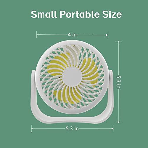 Small Usb Desk Fan - Mini Quiet Table Fan For Home Bedroom Office Desktop Work, Usb Powered, 3 Speeds Strong Wind, Anti-Slip, 360° Rotating, 4 In Little Portable Personal Fans Fast Cooling #TOP2