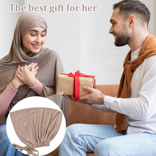 Hijab Undercap Hijab Caps Hijab Undercap Non Slip Hijab Scarf 4PCS Non Slip Hijab Cap Breathable Adjustable Hijab Underscarf with Tie-Back Closure Hijab Cap for Women4
