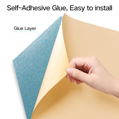 Dailycooper 12 Pack Self-adhesive Acoustic Panels 12" X 10" X 0.4" - Sound Proof Foam Panels with High Density, Stylish Hexagonal Design, Flame Resistant, Absorb Noise and Eliminate Echoes(Light Blue)