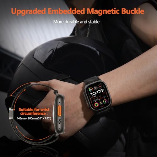 Image of Compatible with Apple Watch Ultra 3 /2 /1 Band 49mm Magnetic Nylon Strap for Series 11 /10 /9 /8 /7 /6 /5 /4 /SE Trail Loop Band 46mm 45mm 44mm 42mm 41mm 40mm