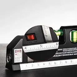 Trena Laser Digital 3 em 1 com Nível a Bolha, Trena Retrátil 2,5m e Régua Embutida – Laser LevelPro3 – Acompanha 3 Baterias AG13 – Ferramenta Multiuso para Medição e Alinhamento