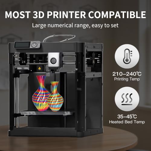 Image of RAMBERY 3D Printer Filament Bundle Silk Rainbow PLA Filament, Multicolor Fast Color Change Toughness Upgraded 3D Printing Filament, 1.75mm 200gX4 Spools