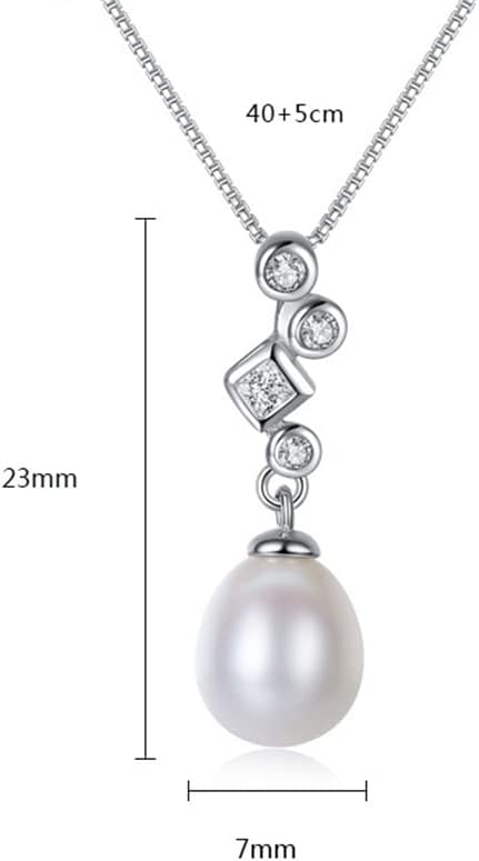 Pearl Necklace Genuine Freshwater Cultured 8-9mm Pearl Pendant Necklaces Sterling Silver for Women Fine Jewelry Gifts for Women Wife Girlfriend Mother