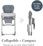 Inglesina My time Highchair, Sugar - Adjustable High Chair for Babies & Toddlers, 4 Height & 3 Recline Settings, Collapsible, Tool-Free Assembly, BPA Free, Removable Tray for Easy Cleaning