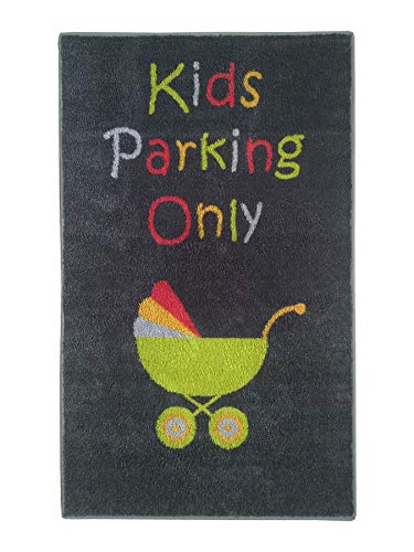 Schmutz-Unterlage für Kinderwagen & Buggy/waschbarer Funktionsteppich – schützt den Boden/stark saugende Mikrofaser/praktisches Zubehör / 67x110cm (grau - "Kidsparking")