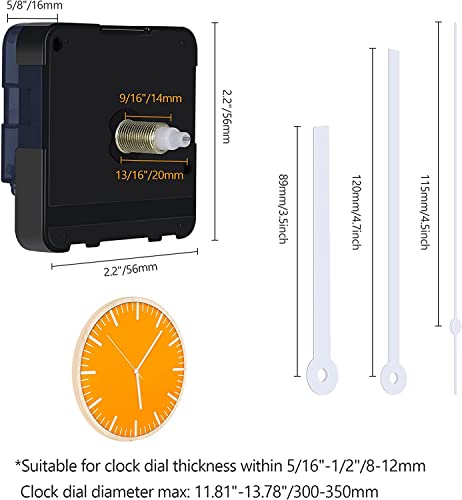 Vokmon Quartz Clock Mechanism Kit,Silent Wall Clock Motor Movement Repair Parts - Image 4