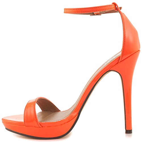 Ydn Women Sexy Open Toe High Heel Sandals Ankle Strap Platform Pumps Dress Stiletto Shoes Orange 5 #TOP15