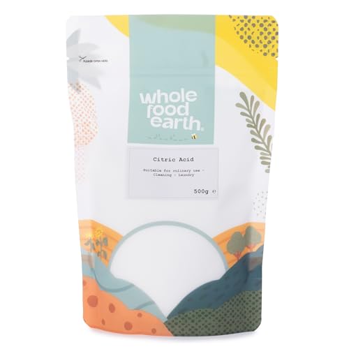 Wholefood Earth Citric Acid 500g | Food Grade Anhydrous | Multi-Use for Cooking Jam Making Bath Bombs & Descaling | Vegan | GMO Free