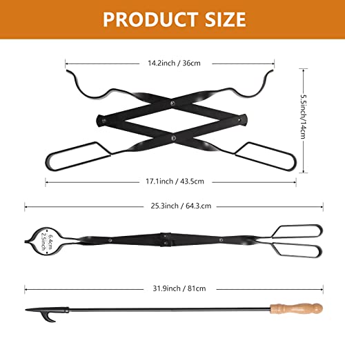 image for himaly Heavy Duty 32” Long Fireplace Fire Pit Campfire Poker Stick a