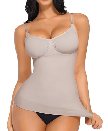 Image of FeelinGirl Womens Tank Top Shapewear Tummy Control Tops Slimming Cami Tank Seamless Compression V Neck Camisole