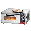 CROSSON Four électrique pour pizza 16 pouces, four à pizza électrique professionnel en acier inoxydable, 230 V/2 000 W, avec pierre et poignée, pour intérieur, restaurant, cuisine, maison, cuisine