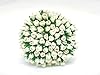 TH 100 Tiny. White Color Rose Buds Mulberry Paper Flower Craft Handmade Wedding Size 0.17" Rose Paper Flower Scrapbook for so Many Card Craft Projects #1