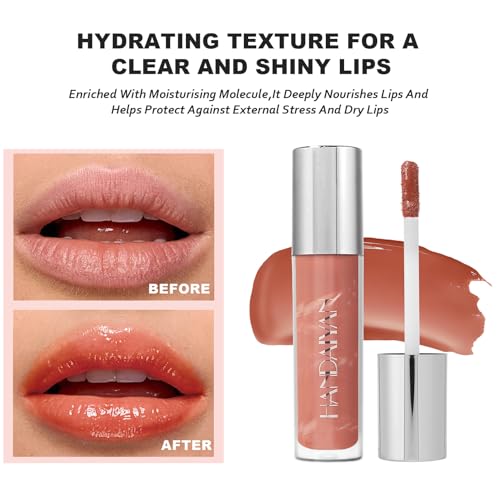 Lip Gloss Hydrating Lip Glaze Velvet Long Lasting Waterproof Non Sticky Pink Lipgloss Marble Lipglaze Colourful Makeup Ladies Gift, Nourishing Lipstick,Moisturising Glossy Lipgloss for Women(01) - Image 4