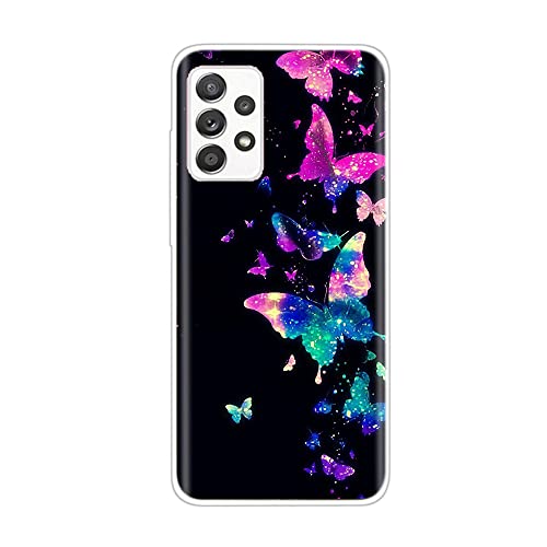 Seeya Coque Motif pour Samsung Galaxy A52S 5G, Silicone Coque Transparente Dessin Original Mignonne Papillons Symphoniques Etui TPU Souple Housse Antichoc Bumper Protection pour Galaxy A52S 5G Cover