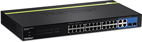 TRENDnet 24-Port 10/100 Mbps Web Smart Switch, 4 x Gigabit Uplink Ports, 2 x Shared SFP Slots, Fanless, Rack Mountable, Lifetime Protection, TEG-424WS TRENDnet 24-Port 10/100 Mbps Web Smart Switch, 4 x Gigabit Uplink Ports, 2 x Shared SFP Slots, Fanless, Rack Mountable, Lifetime Protection, TEG-424WS