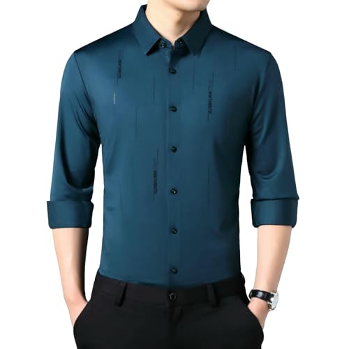 Camisa informal de negocios para la oficina y eventos sociales con estampado moderno