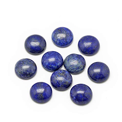 Fashewelry 50Pcs Natural Lapis Lazuli Cabochon Stone Half Round Beads 6Mm Flat Back Gemstone Chakra Healing Crystal Dome Cover Cabs For Jewelry Making #TOP7