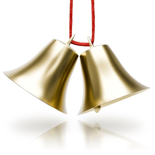 2 Pcs Bells for Door Knob 2 x 1.8 in Vintage Solid Brass