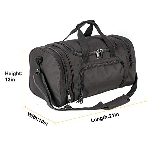 Military Tactical Duffle Bag Gym Bag for Men Travel Sports, Black, Size Middle