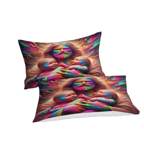 Housse de couette Jésus King avec zip : literie sans plis