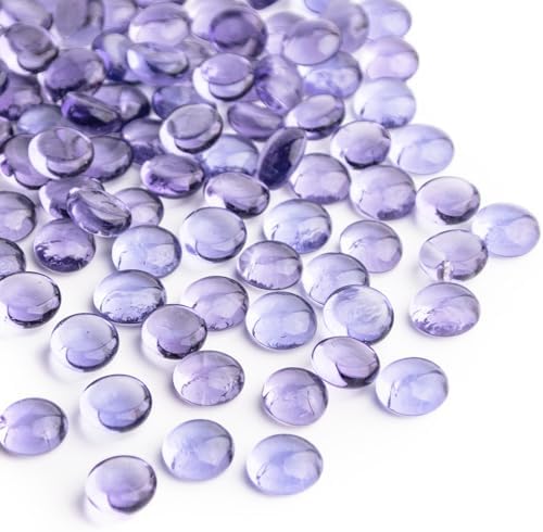 Amazon.com: DomeStar 1LB Flat Glass Marbles, Purple Decorative Marbles ...