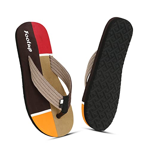 Image of Men's Orthopedic Comfort Flip Flops with Soft Fabric Straps | Cushioned Anti-Skid Footbed Slippers for Men | Lightweight Walking Flip Flops for Home, Outdoor, Indoor Use