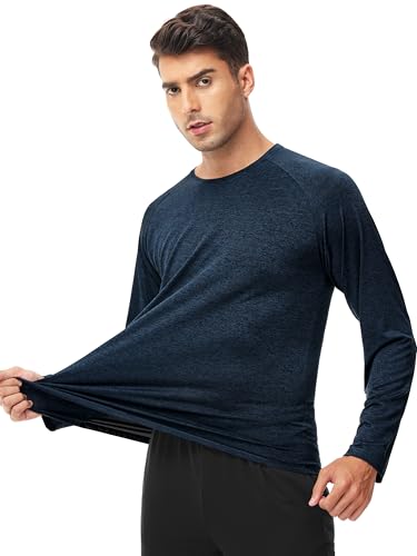 Mens Shirts 3 Pack Dry Fit Moisture Wicking Tech Performance Quick Dry Elastic Athletic Long Sleeve T Shirts4