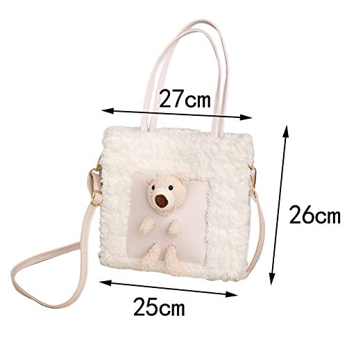 Faça você mesmo uma pequena bolsa de pelúcia com para fazer suave e quente outono inverno bolsa casu