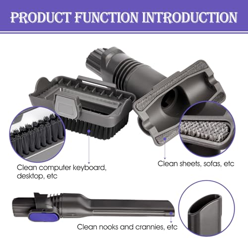 Vacuum Crevice Tool Brush Replacement Parts Compatible with Shark Pet Cordless Stick IX141 IZ162H IZ163H IZ362H IZ562H IZ140 IZ142 UZ145 Removable two-in-one Tool Brush Attachments for D-Shaped Vacuum by QINAN - Image 4