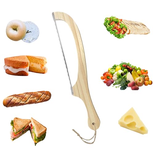 Bread Saw Slicer,Wooden Bread Knife for Homemade Bread,15