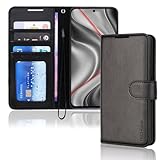 TECHGEAR Leather Wallet Case for Oppo A40 / Oppo A60, Flip Protective Case Cover [RFID BLOCKING] Wallet Card Holder, Stand & Wrist Strap - Black PU Leather with Magnetic Closure For Oppo A40 / A60 5G