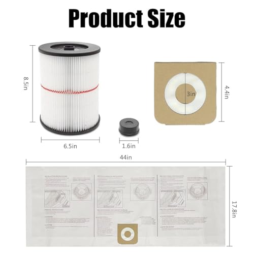 ANBOO Pacote com 2 Filtros 17816 para Aspirador de Pó Craftsman Shop Vac, Filtros de Vácuo para Aspi