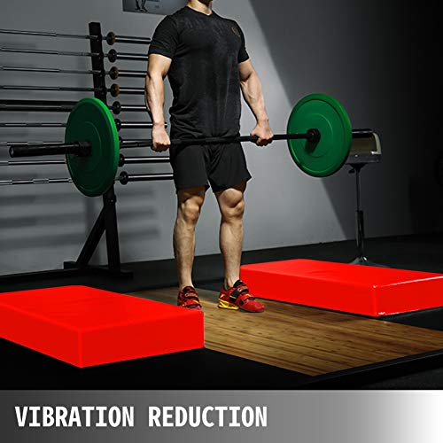 Happybuy 10inch Barbell Crash Cushion Pads, Weightlifting Protector Falling Pads, Red Cushioned Foam Mat,for Olympic Weightlifting One Pair