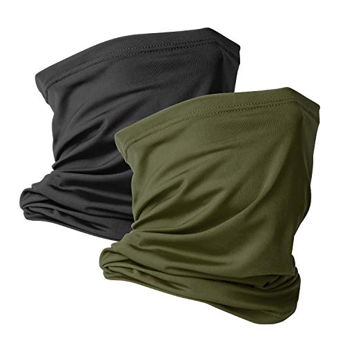 Image of VULKIT 2 Pack Neck Gaiter Face Mask Scarf Reusable Bandanas Tube UV Protection Balaclava Outdoor Sport for Men and Women
