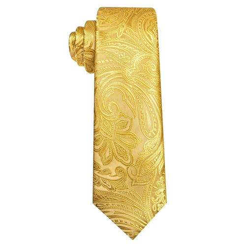 Image of Barry.Wang Men Tie Set Paisley Silk Necktie Pocket Square Cufflinks Formal Wedding Business Party