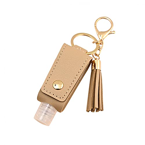 Coversolate 30ml Reiseflaschen zum Befüllen, Reiseflaschen Schlüsselanhänger 2 In 1 Tragbares Leere Flaschen Auslaufsichere Nachfüllbare für Schule, Büro, Reisen (Khaki) Cover