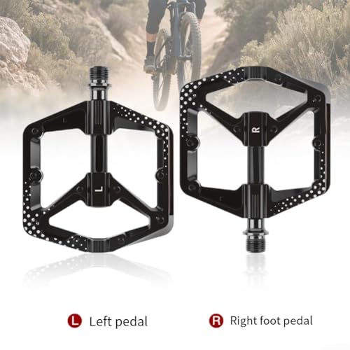 Pedales de plataforma para bicicleta con pasadores antideslizantes de aluminio 6