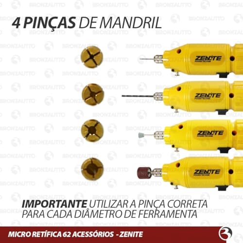 Micro Mini Retifica Lixadeira Maleta Com 62 Acessórios