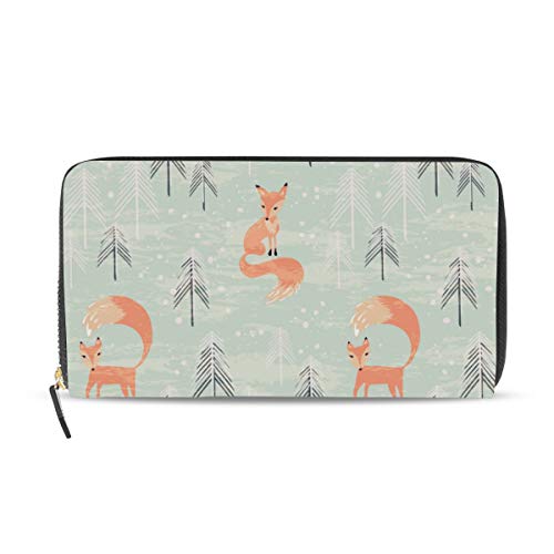 Portefeuille long cuir renard forêt femme résout le manque de place