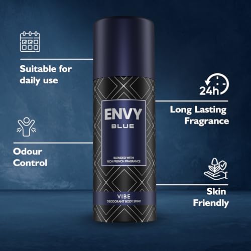 Image of ENVY Vibe Deodorant For Men - 165 ML Each, Pack of 2 | Long Lasting Deodorant