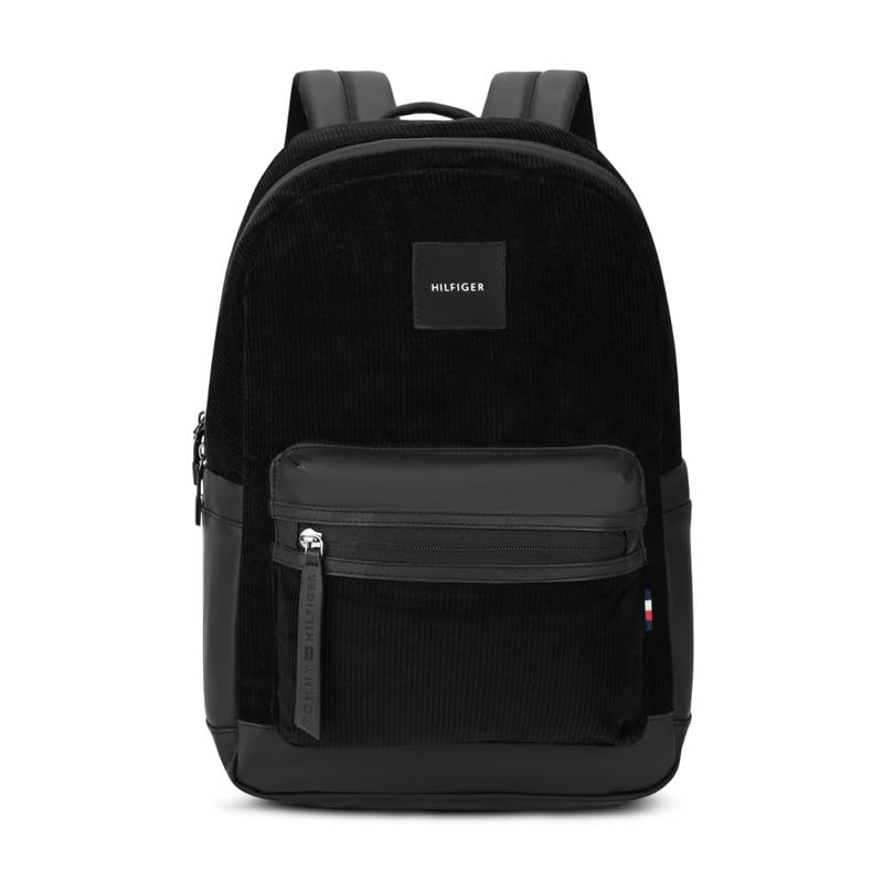 Unisex Laptop Backpack KENNY | Corduroy & PU Texture with iPad Sleeve | Mesh Backing| Trolley Strap | Backpack for Office, Work and College | 18L Capacity-image-39