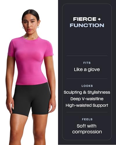 Aoxjox Breeze Workout Biker Shorts for Women Tummy Control High Waisted Exercise Athletic Gym Running Yoga Short 6"4