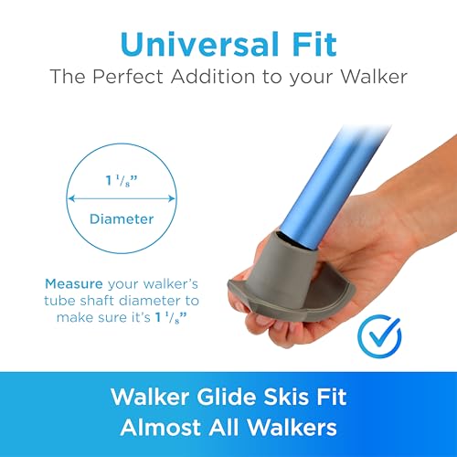 NOVA Medical Products Walker Glide Skis, Gray