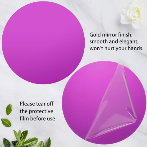 Image of Thyle 12 Pcs 10 Inch Round Mirrors for Tables Centerpieces, Purple | Circle Mirror Trays Plates for Candles, for Wedding Baby Shower Christmas Party Decorations, Lightweight, 1mm