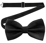 Bow Tie for Men Polyester Solid Pretied Bowties Adjustable Tuxedos Bowtie for Weddings & Groom’s Gift – Bow Ties for Women (1, Black)