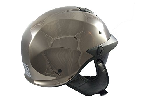 Ls2 Helmets Rebellion Solid Unisex-Adult Half-Size-Helmet-Style Helmet With Sun Shield (Black Chrome, Large) #TOP1